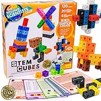STEM Cubes, Build, Learn & Create with 100+ Math Cubes Manipulatives, 4-in-1 Educational Games, Math Cubes for Kids Ages 4-8, Awesome Learn Through Play Toys
