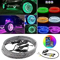 Sando Tech 15.5In Dream Color Chasing Double Row Dancing LED Wheel Ring Light IP68 w/Turn Signal,Lock,Braking Functionand Controlled by remote & app Simultaneously With ON/OFF Switch 