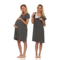 Ezi Women Labor and Delivery Gown - Soft & Comfortable Hospital Gowns for Women - Nursing Nightgowns for Women Breastfeeding