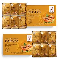 NUTRIGLOW NATURAL'S Advanced Pro Formula Papaya Facial Kit for Even Skin Tone, Excess Pigmentation & Helps Reduce Scars, 10gmx6 Each, Pack of 2