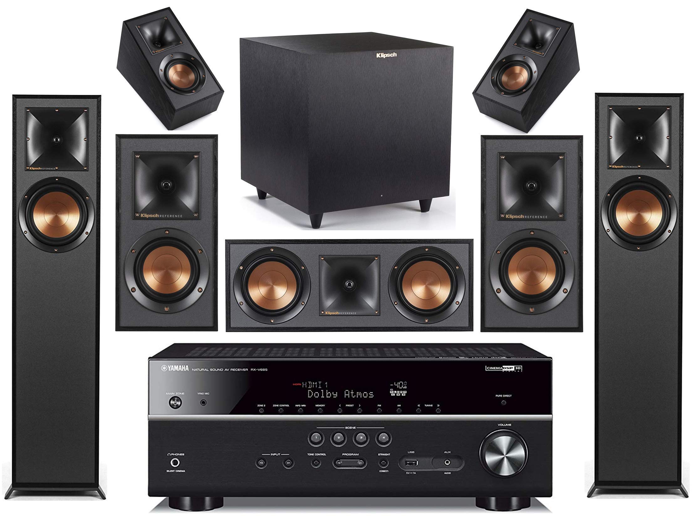 7.2-Channel Wireless Bluetooth 4K 3D A/V Surround Sound Receiver Multimedia Home Theater Speaker System