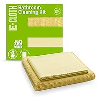 E-Cloth Bathroom Cleaning Kit, Premium Microfiber Cleaning Cloth, Ideal Bathroom, Shower and Bathtub Cleaner, Washable and Reusable, 100 Wash Guarantee