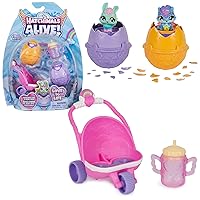 Alive, Hatch N’ Stroll Playset with Stroller Toy and 2 Mini Figures in Self-Hatching Eggs, Kids Toys for Girls and Boys Ages 3 and up