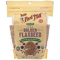 Resealable Organic Whole Golden Flaxseed, 13 Ounce (Pack of 1)