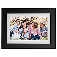 Brookstone PhotoShare 10.1” Smart Digital Picture Frame, Send Pics from Phone to Frames, WiFi, 8 GB, Holds 5,000+ Pics, HD Touchscreen, Premium Black Wood, Easy Setup, No Fees