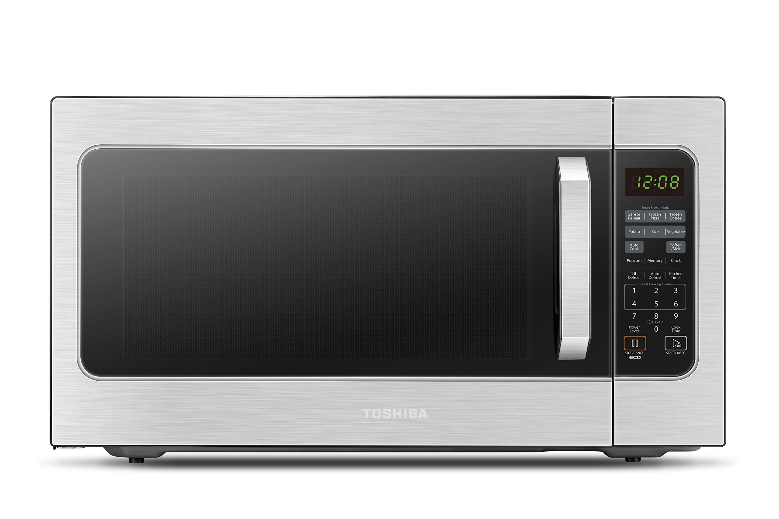 Toshiba ML-EM62P(SS) Large Countertop Microwave with Smart Sensor, 6 Menus, Auto Defrost, ECO Mode, Mute Option & 16.5