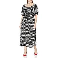 Star Vixen Women's Plus Size Slit Flutter Sleeve Maxi Dress with Empire Drawstring Waist