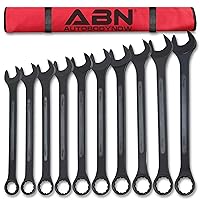 ABN Large Combination Wrench Set 33 to 50mm - Metric 10 Piece Jumbo Open End Wrench Set