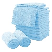 Microfiber Facial Cloths Fast Drying Washcloth 12 Pack - Premium Soft Makeup Remover Cloths - Aquamarine