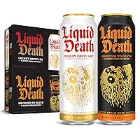 Liquid Death Sparkling Water - Squeezed to Death & Cherry Obituary Mixed Pack (16 x 19.2 oz Cans)
