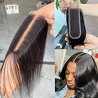 2x6 HD Lace Closure Body Wave Human Hair Pre Plucked and Bleached，Skinlike Real Hd Swiss Lace Invisible 2 By 6 HD Lace Closure Virgin Human Hair With Clean Hairline (2x6 HD Lace Closure, 14
