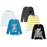 Amazon Essentials Boys' Long-Sleeve T-Shirts (Previously Spotted Zebra), Multipacks