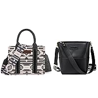 Wrangler Tote Bag for Women Aztec Top Handle Satchel Purse and Crossbody Shoulder Purse with Guitar Strap