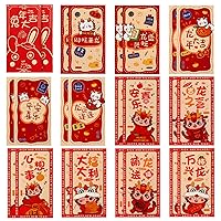 24 PCS Red Envelopes Chinese New Year, Lucky Money Packets 2024 Chinese Dragon Year HongBao Gift, Red Packet for Chinese Overseas(Gold Foil/New Year's Greeting)