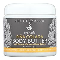 Soothing Touch Pina Colada Body Butter, 16 Oz, Moisturizing, Vegan, Nourishing Formula