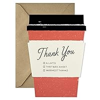 Hallmark Pack of Thank You Cards (15 Thank You Notes with Envelopes, Coffee Cup)