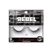 KISS Lash Couture Rebel Collection, False Eyelashes, Vibin'', 14 mm, Includes 1 Pair Of Lash, Contact Lens Friendly, Easy to Apply, Reusable Strip Lashes