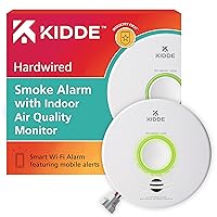 Smart Smoke Detector & Indoor Air Quality Monitor, WiFi, Alexa Compatible Device, Hardwired w/Battery Backup, Voice & App Alerts