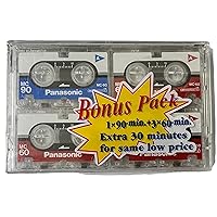 Panasonic Microcassette MC-60 4/pack- 3x 60 minutes & 1x 90 minutes