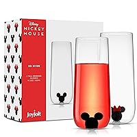 JoyJolt Disney Mickey Mouse, Icon Highball Glass 2pc Glass Drinking Glasses. 14oz Tall Glasses for Drinks. Cocktail Glasses, Disney Glassware, Disney Gifts, Disney Collectibles for Adults JoyJolt Disney Mickey Mouse, Icon Highball Glass 2pc Glass Drinking Glasses. 14oz Tall Glasses for Drinks. Cocktail Glasses, Disney Glassware, Disney Gifts, Disney Collectibles for Adults