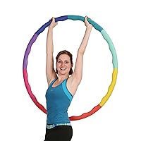 Weighted Hula Hoop, ACU Hoop 3L - 3.3 lb Large, Weight Loss Fitness Workout with ridges. (Rainbow Colors)