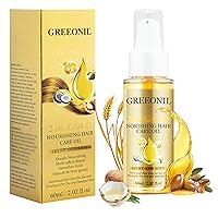 Hair Oil with Argan Oil, Coconut Oil, Olive Oil, Vitamin E for Nourish Hair, Smooth Frizz, Add Shine, Hair Treatment Oil for Women Men Frizzy Damaged Fine Curly Hair