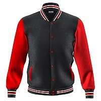 Men's Fashion Varsity Jacket Casual Regular Fit Letterman Baseball Bomber Jackets Fleece