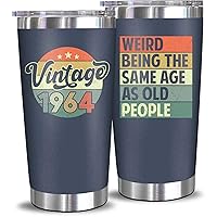 NewEleven 60th Birthday Gifts For Men Women - 1964 60th Birthday Decorations For Men Women - Turning 60-60 Year Old Gifts For Men, Women, Mom, Dad, Wife, Husband - 20 Oz Tumbler
