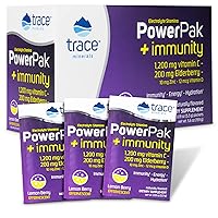 Trace Minerals | Power Pak Electrolyte + Immunity Boost Drink Packets | 1200 mg Vitamin C, Elderberry, Zinc, D3, B6, B12 | Immunity, Hydration | Kids & Adults | Fizzy Lemon Berry | 30 Packets
