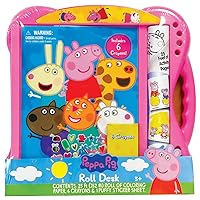 Peppa Pig: Roll Desk Activity Set - Spark Creativity with 25 ft Roll of Activitiy Paper, Puffy Stickers, and 6 Crayons. for Kids Ages 3+ to Unleash Imagination and Artistic Adventures