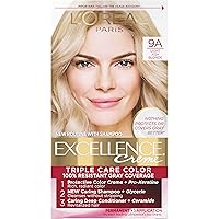 Excellence Creme Permanent Triple Care Hair Color, 9A Light Ash Blonde, Gray Coverage For Up to 8 Weeks, All Hair Types, Pack of 1