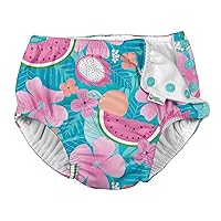 i Play Girls Reusable Absorbent Baby Swim Diapers Aqua Tropical Fruit Floral 6 Months