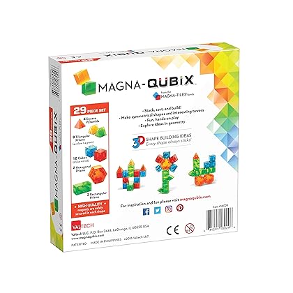 MAGNA-QUBIX 29-Piece Magnetic Construction Set, The ORIGINAL Magnetic Building Brand