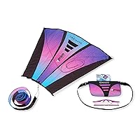 Sinewave Ultraviolet Mesmerizing Parafoil Kite Ready to Fly with 200 Foot Line and Removable 20 Foot Matching Tail