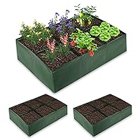 Fabric Raised Garden Bed, 2 Pack 6 Grids Plant Grow Bags, 3x2x0.82FT Breathable Planter Raised Beds for Growing Vegetables Potatoes Flowers, Rectangle Planting Container for Outdoor Gardening.