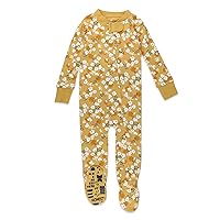 HonestBaby Non-Slip Footed Pajamas One-Piece Sleeper Jumpsuit Zip-Front 100% Organic Cotton PJs 100% for Baby Girls (LEGACY)