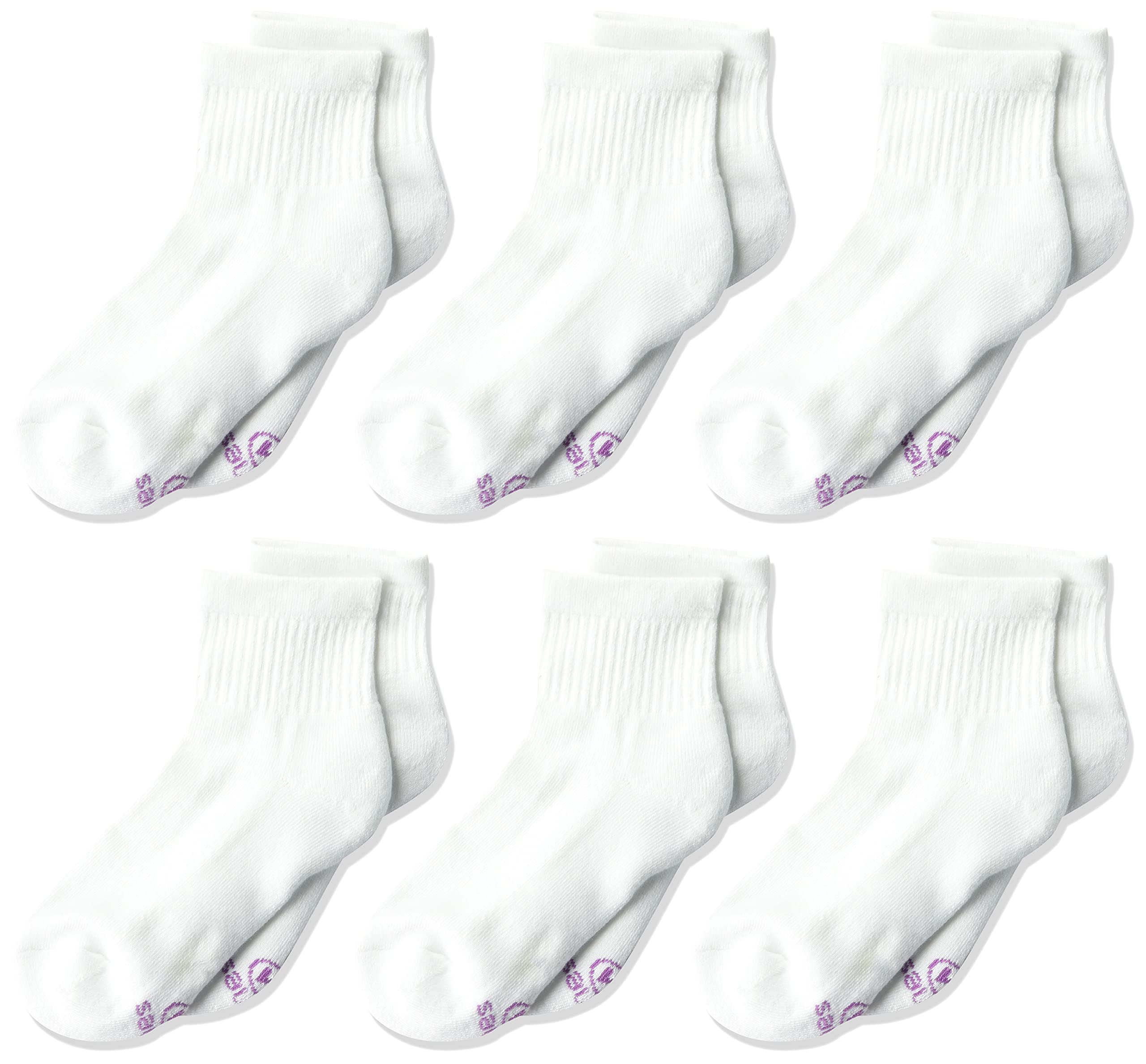 Hanes Ultimate Girls' 6-Pair Pack Ankle Socks