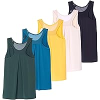 Real Essentials 5 Pack: Women's Racerback Workout Tank Top Mesh Back Dry-Fit Sleeveless Running Gym (Available in Plus Size)