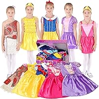 Girls Princess Dressup Trunk - 22PCS Pretend Play Costume Set Dressup Play Clothes for Little Girls Ages 3-6 Years