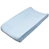 HonestBaby Unisex Baby Organic Cotton Changing Pad Cover And Toddler Sleepers, Light Blue (Terry Cotton), 1 Count Pack Of 1 US