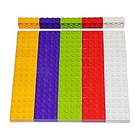 LEGO Parts and Pieces: Assorted 2x4 Bricks (Light Orange, Lime, Purple, Red, White) - 50 Pieces