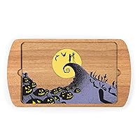 Picnic TIME Disney Nightmare Before Christmas Jack & Sally Billboard Glass Top Cheese Board, Serving Platter, Cheese Boards Charcuterie Boards, (Parawood)