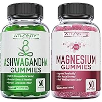 Atlantis Nutrition Ashwagandha & Magnesium Gummies for Improved Sleep & Strengthened Body Functions. Ashwagandha Boosts Mood & Energy - Magnesium Helps Recover Muscles & Relieves Cramps - Vegan