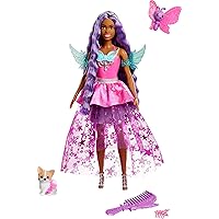 Barbie Doll with 2 Fantasy Pets & Dress, Brooklyn” Doll from A Touch of Magic, 7-inch Long Hair