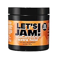 SoftSheen-Carson Let's Jam! Shining and Conditioning Hair Gel by Dark and Lovely, Extra Hold, All Hair Types, Styling Gel Great for Braiding, Twisting & Smooth Edges, Extra Hold, 4.4 oz
