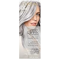 L'Oreal Paris Le Color Gloss One Step In-Shower Toning Hair Gloss, Neutralizes Brass, Conditions & Boosts Shine, Silver, 4 Ounce