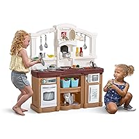 Step2 Fun with Friends Kids Kitchen, Indoor/Outdoor Play Kitchen Set, Toddlers 2+ Years Old, 25 Piece Kitchen Toy Set, Easy to Assemble, Tan