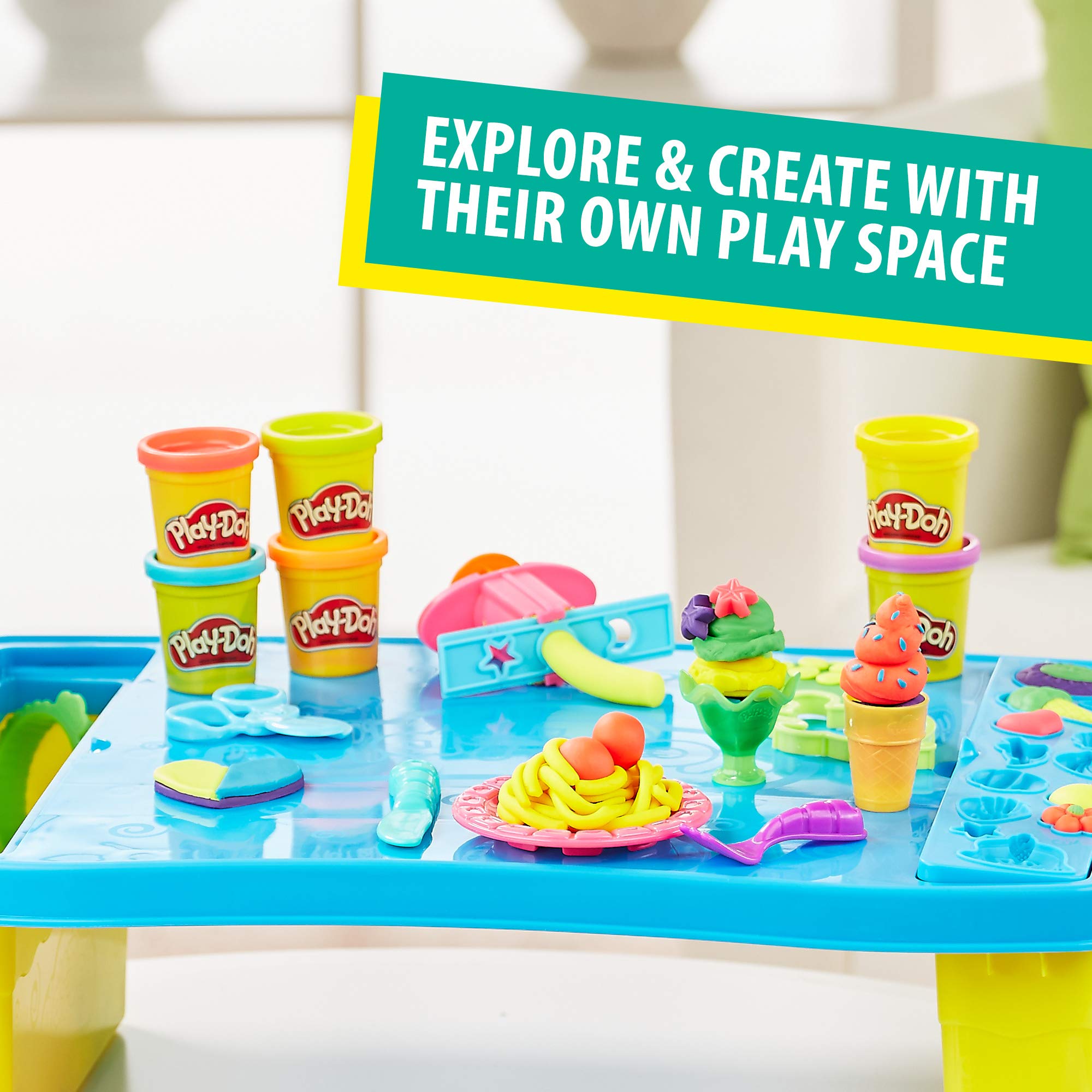 Play-Doh Play 'N Store Kids Table for Arts & Crafts Activities with 8 Non-Toxic Colors, 2 Oz Cans (Amazon Exclusive)