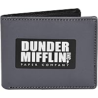 Concept One The Office, Dunder Mifflin Slim Bifold Wallet with Decorative Tin Case for Men and Women