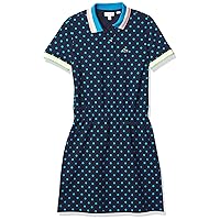 Lacoste Girls' All Over Polka Dot with Semi Fancy Tipping Polo Dress